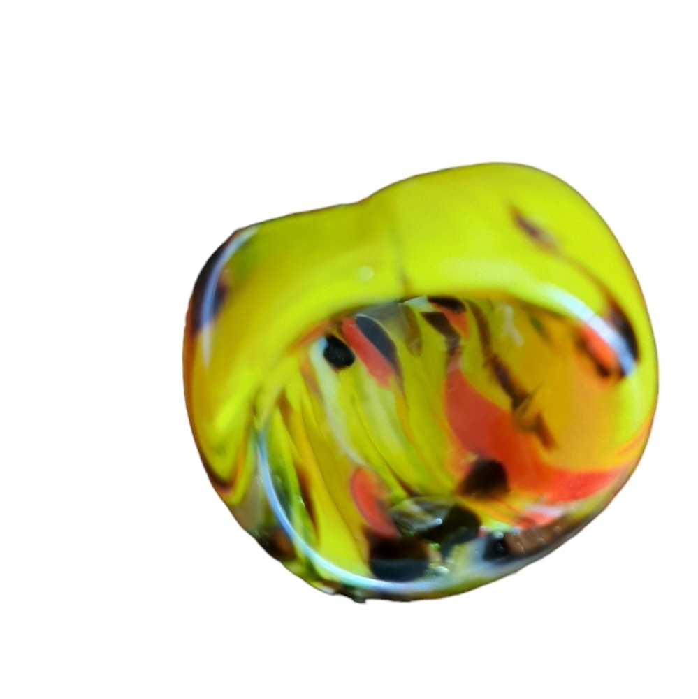 VTG marbled bubble glass ring retro funky colorful artsy Mod jewelry ladies - Picture 6 of 8